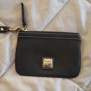 Dooney & Bourke Black Pebble Leather Wristlet Clutch